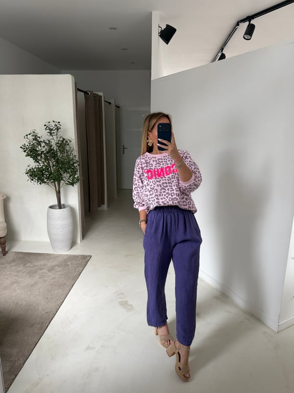 Pantalon en lin violet