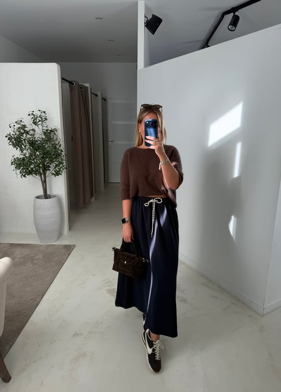 Jupe longue sportwear bleu marine