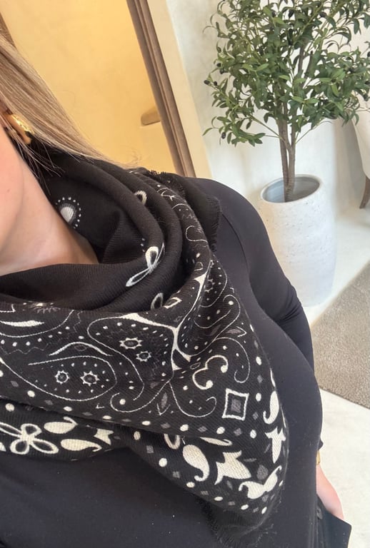 Foulard bandana tricolore noir