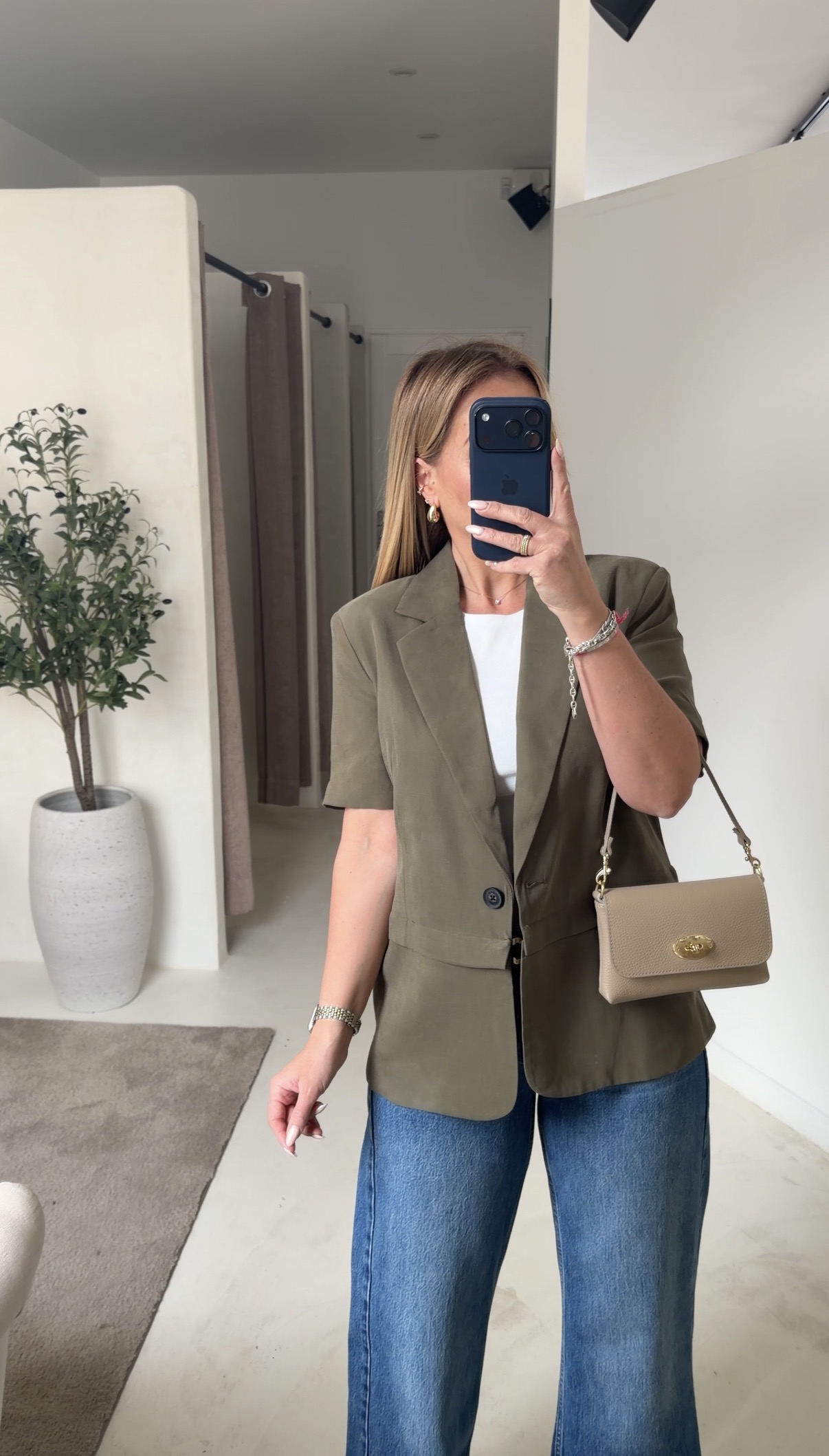Blazer / Blouse manches courtes kaki — vue alternative