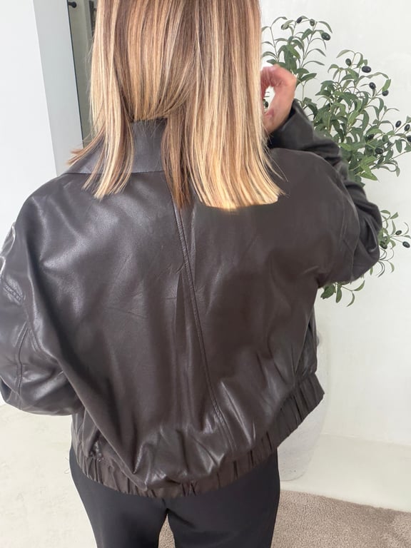 Veste simili cuir marron — vue alternative