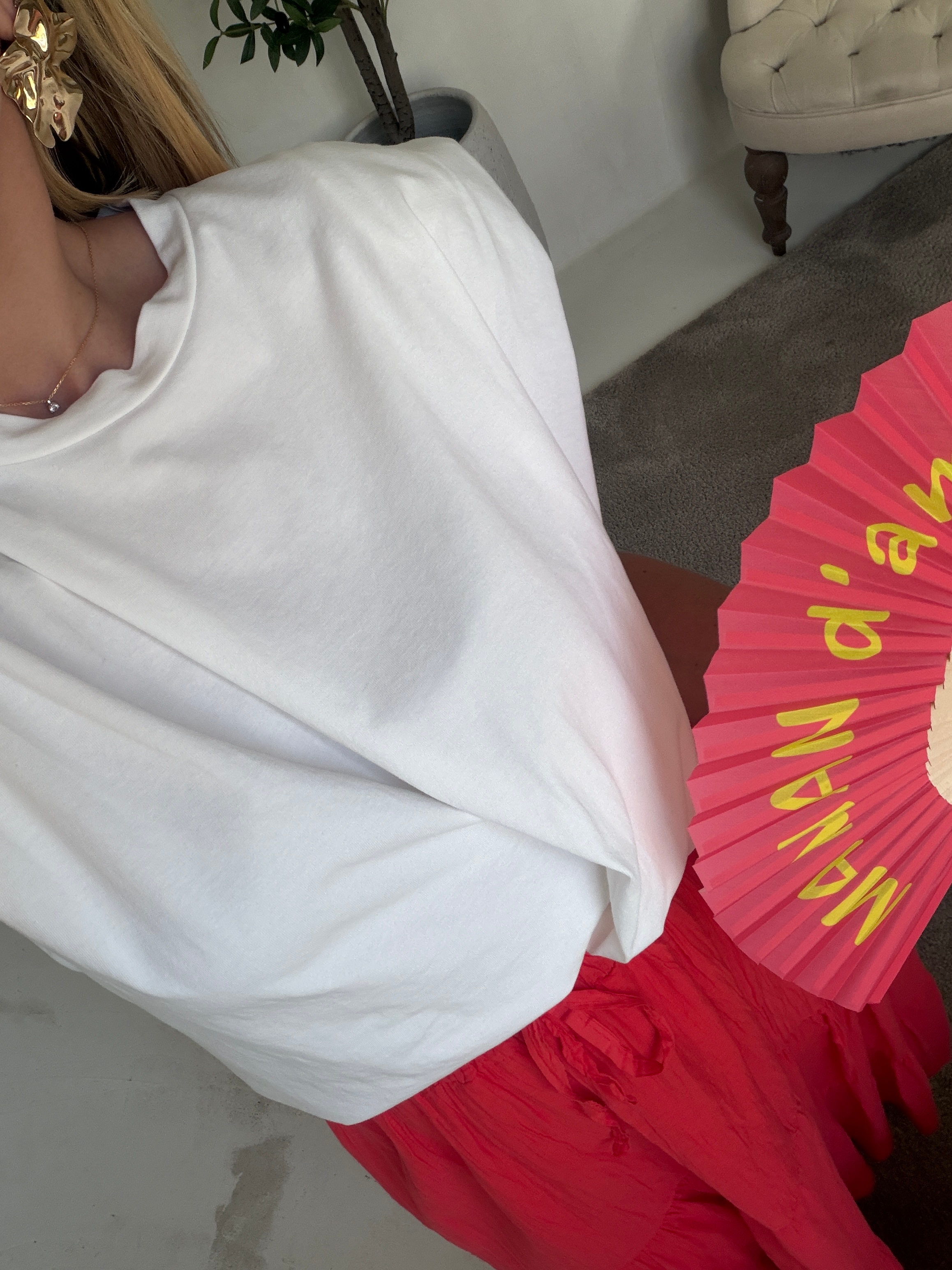 Jupe longue en coton corail — vue 2