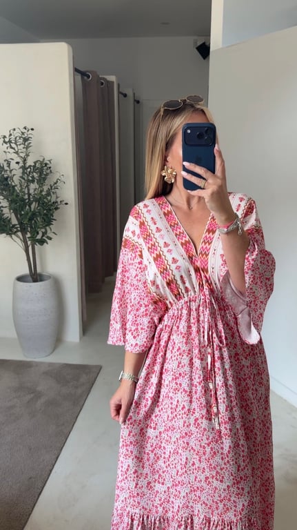 Robe longue fleurie bohème — vue alternative