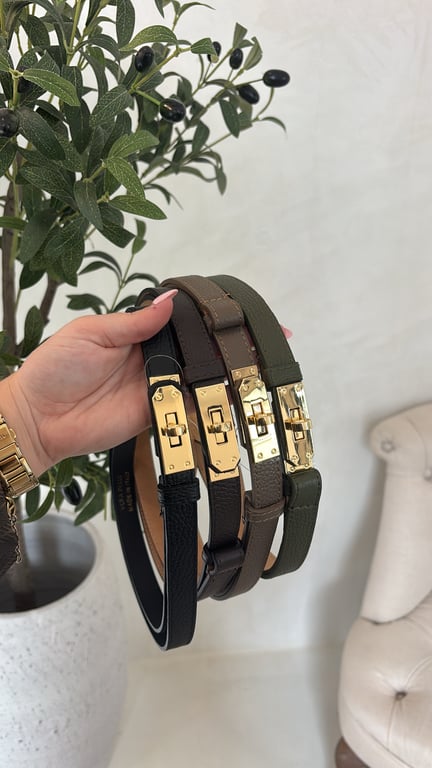 Ceintures style hermès en cuir grainé