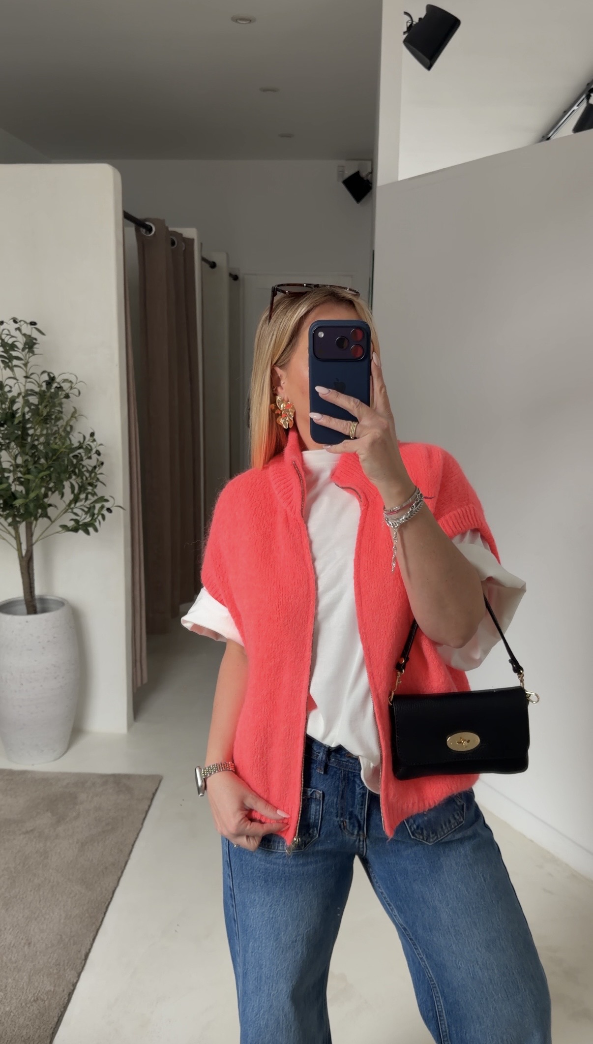Gilet sans manches corail fluo — vue 2