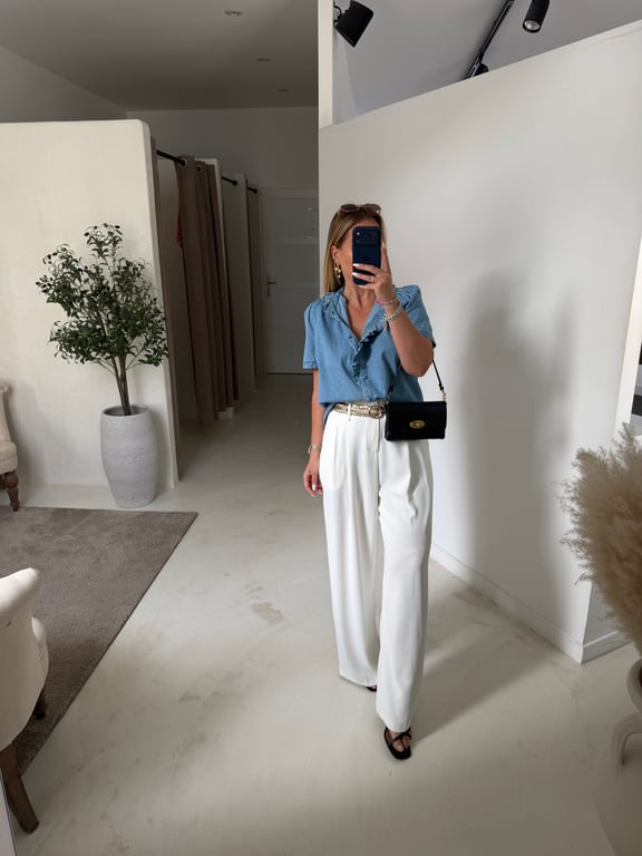 Blouse en jean bleu clair — vue alternative
