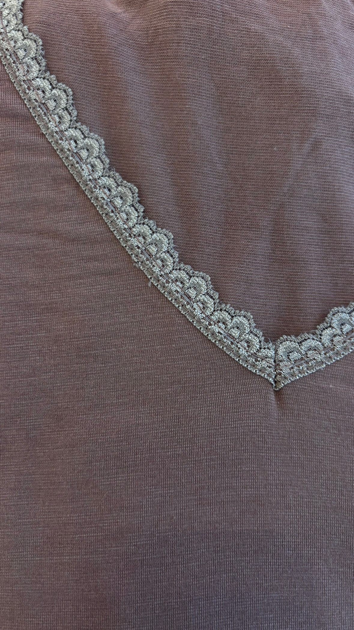 Top manches longues seconde peau col V dentelle — vue 4