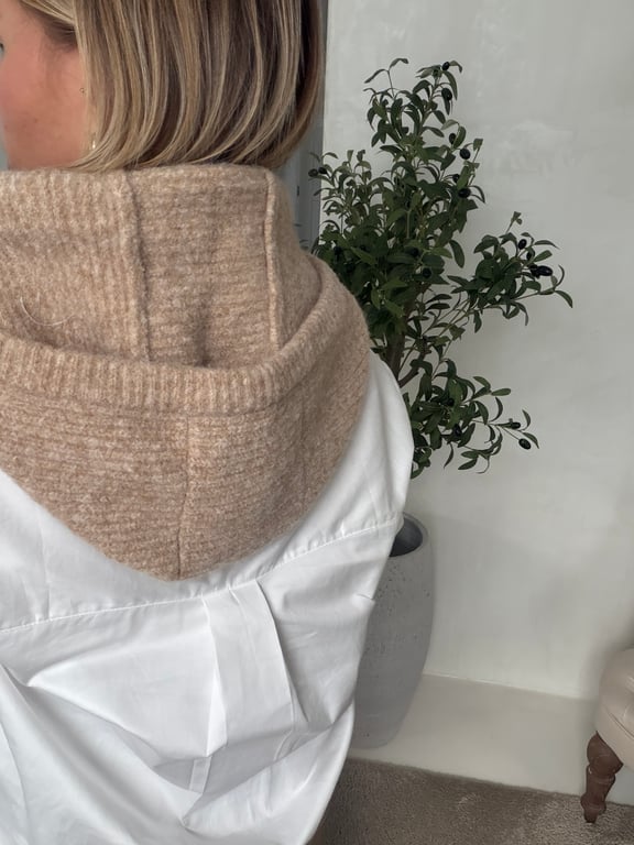 Cagoule 2-en-1 côtelé beige
