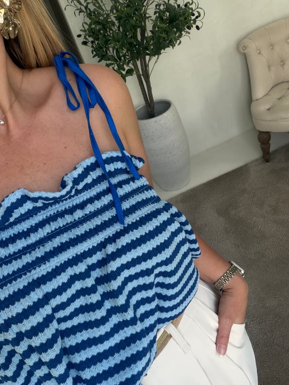 Débardeur en maille rayée bleu — vue alternative