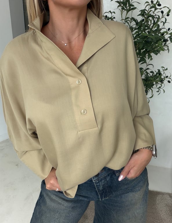 Blouse vert pistache col mao — vue alternative