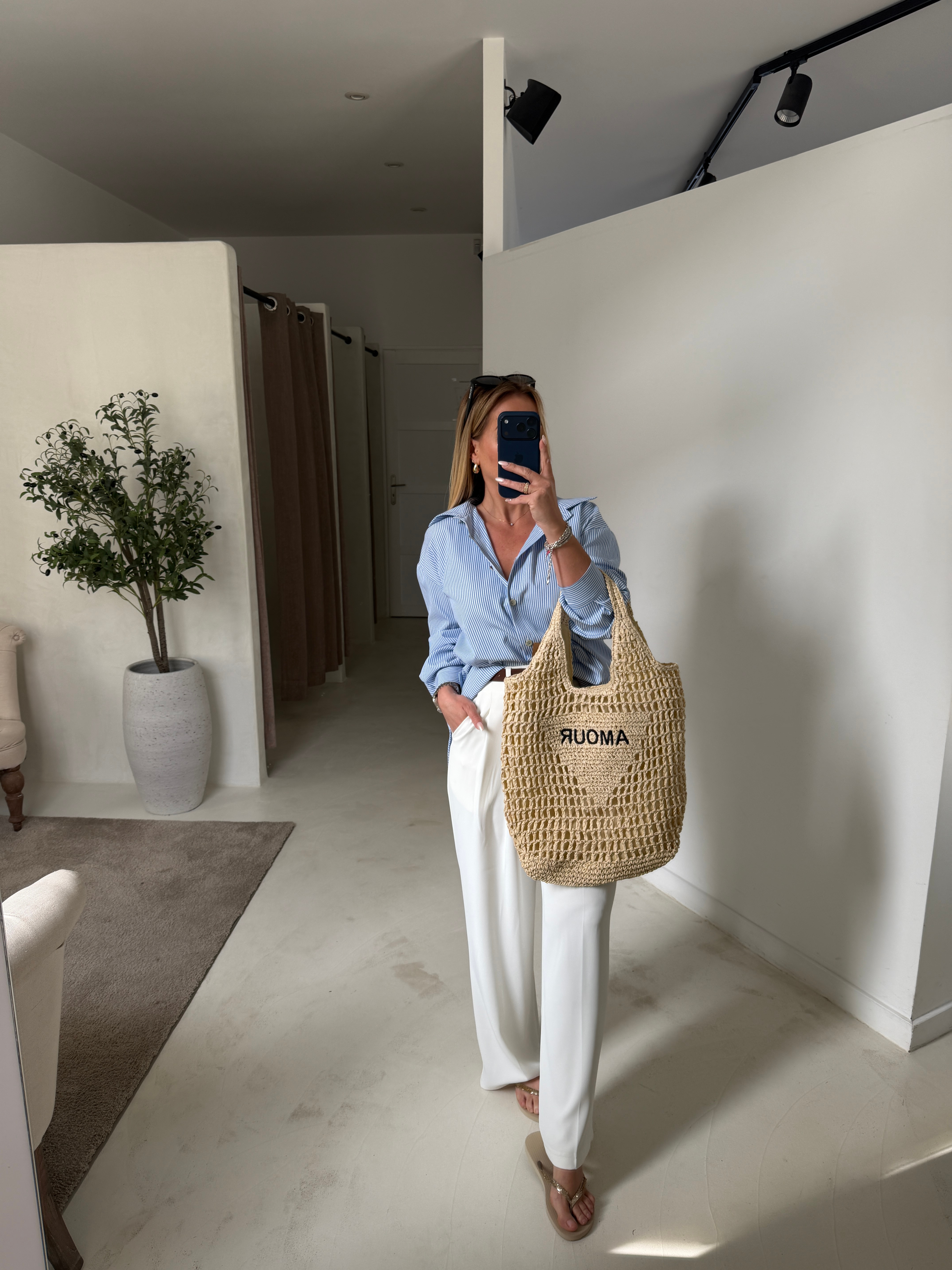 Chemise à rayures bleu « iconic » dans le dos