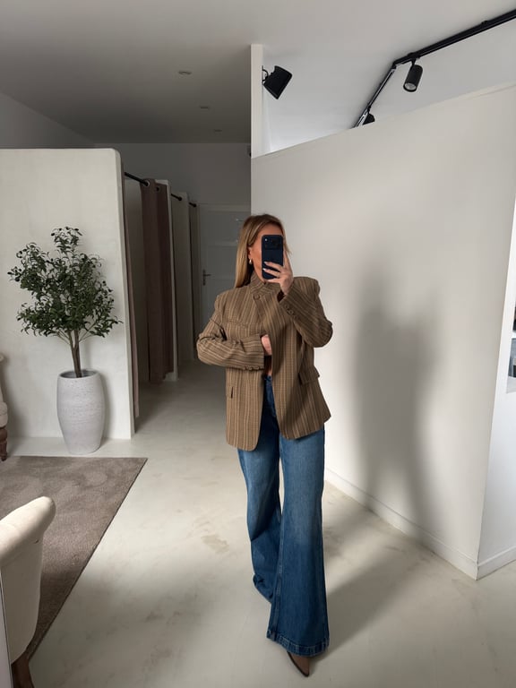 Blazer à carreaux croisé - Vestes & Manteaux | Sodress