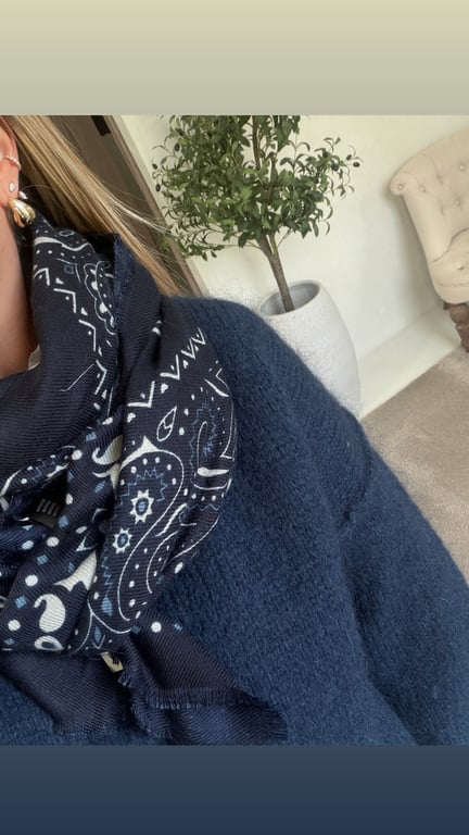 Foulard bandana tricolore bleu marine
