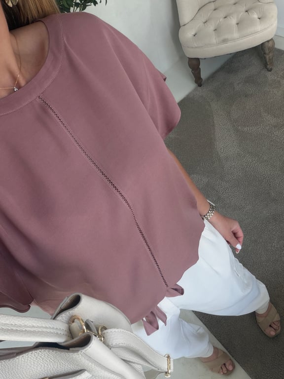 Blouse fluide manches courtes vieux rose — vue alternative