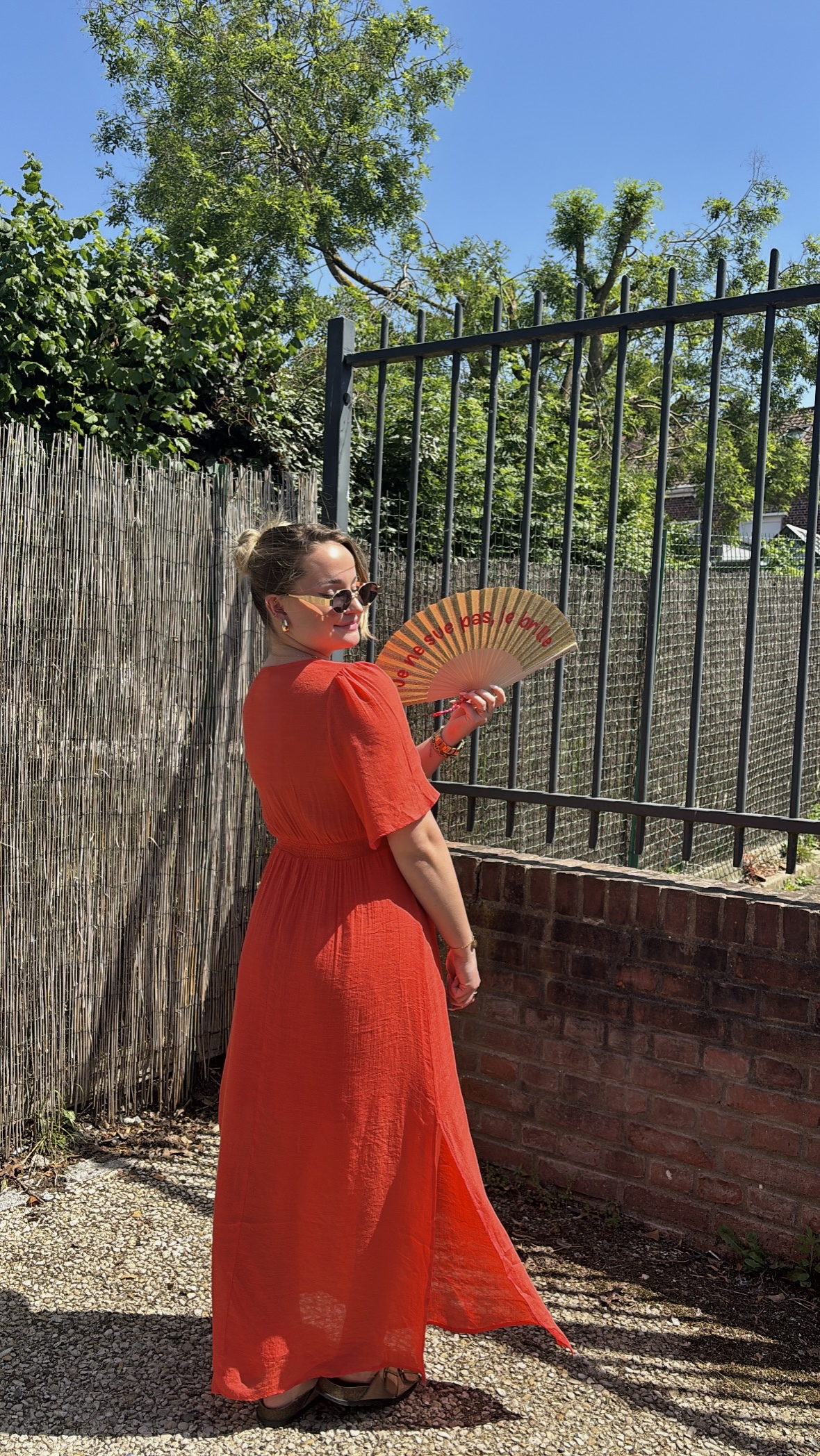 Robe longue corail — vue 2