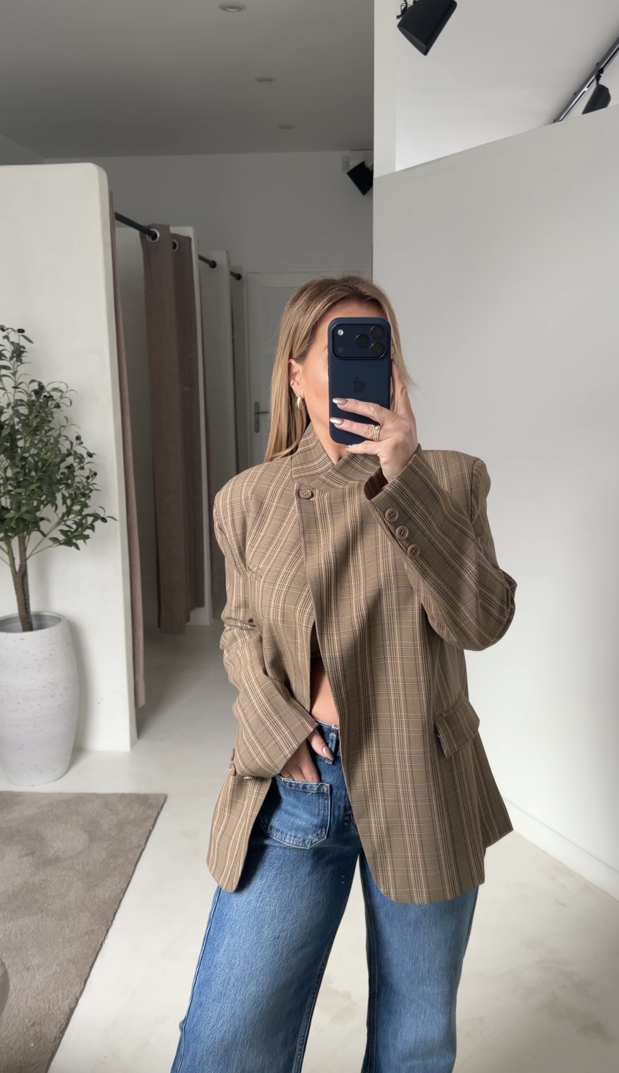 Blazer à carreaux croisé — vue 2