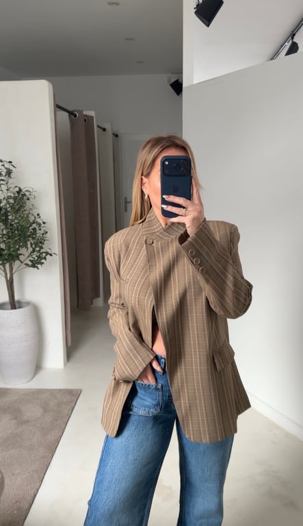 Blazer à carreaux croisé - Vestes & Manteaux | Sodress - Vue alternative