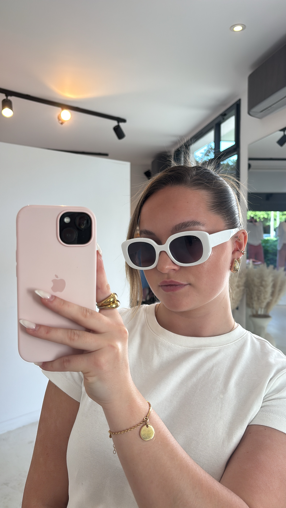 Lunettes de soleil épaisses blanches — vue 3