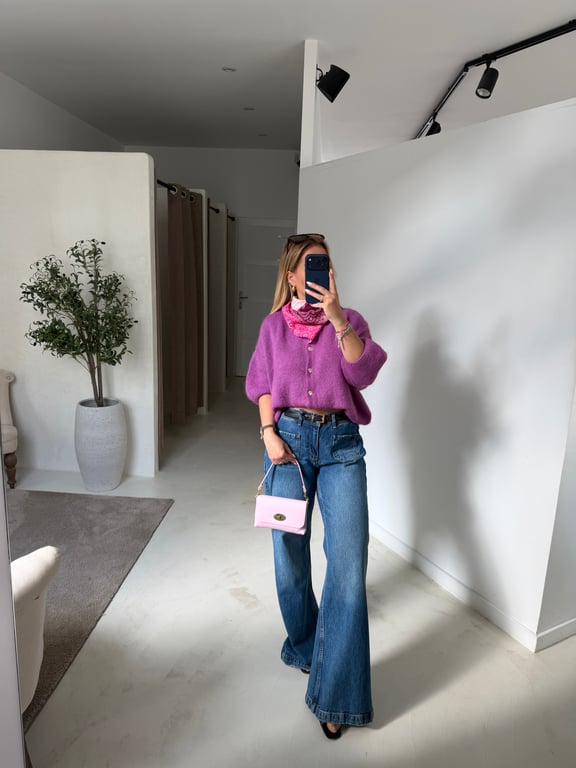 Gilet manches courtes violet