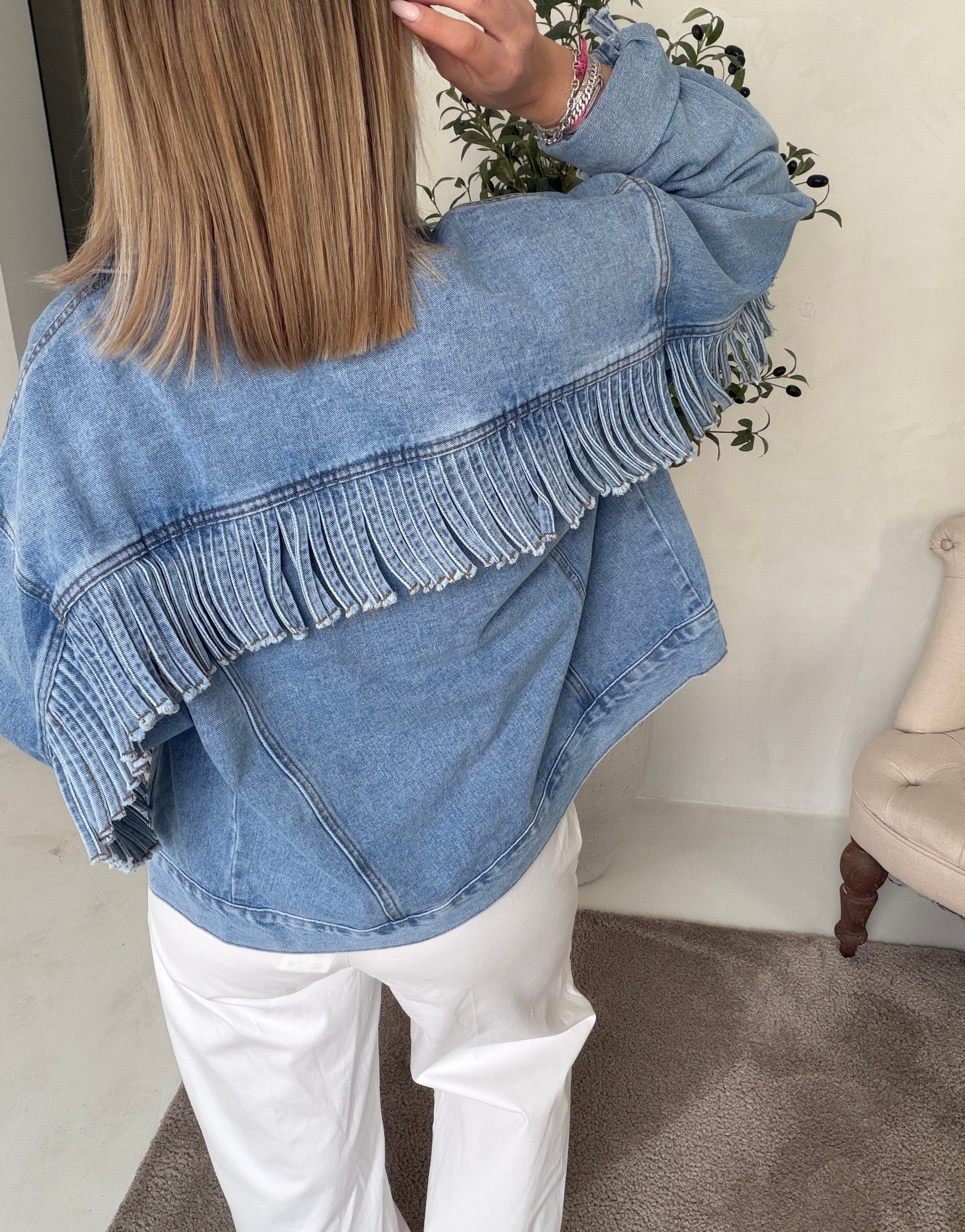 Veste en jean à franges — vue 2