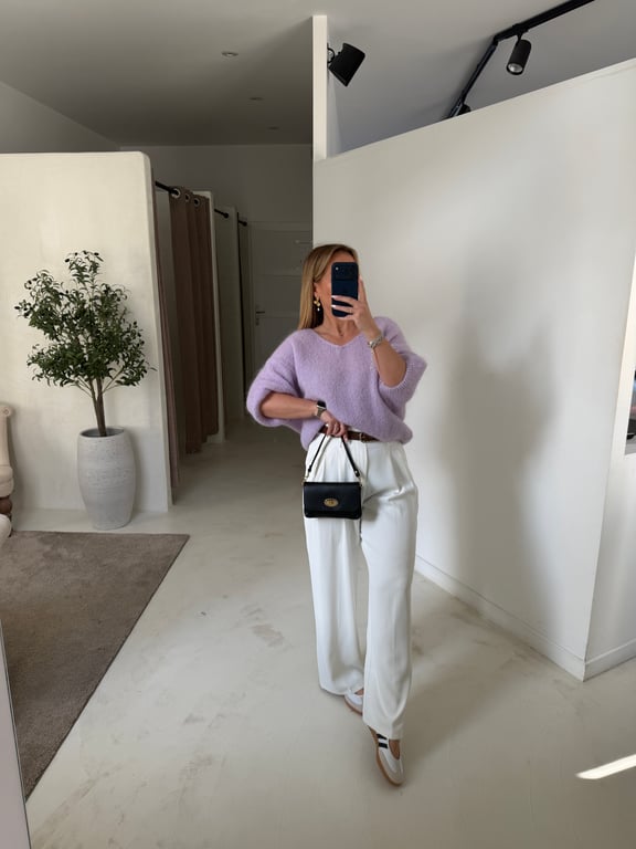 Pull manche courte lila - Pulls, gilets & sweats | Sodress