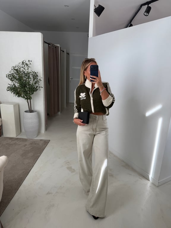 Gilet kaki brodé « Amour » – Esprit Isabel Marant — vue alternative