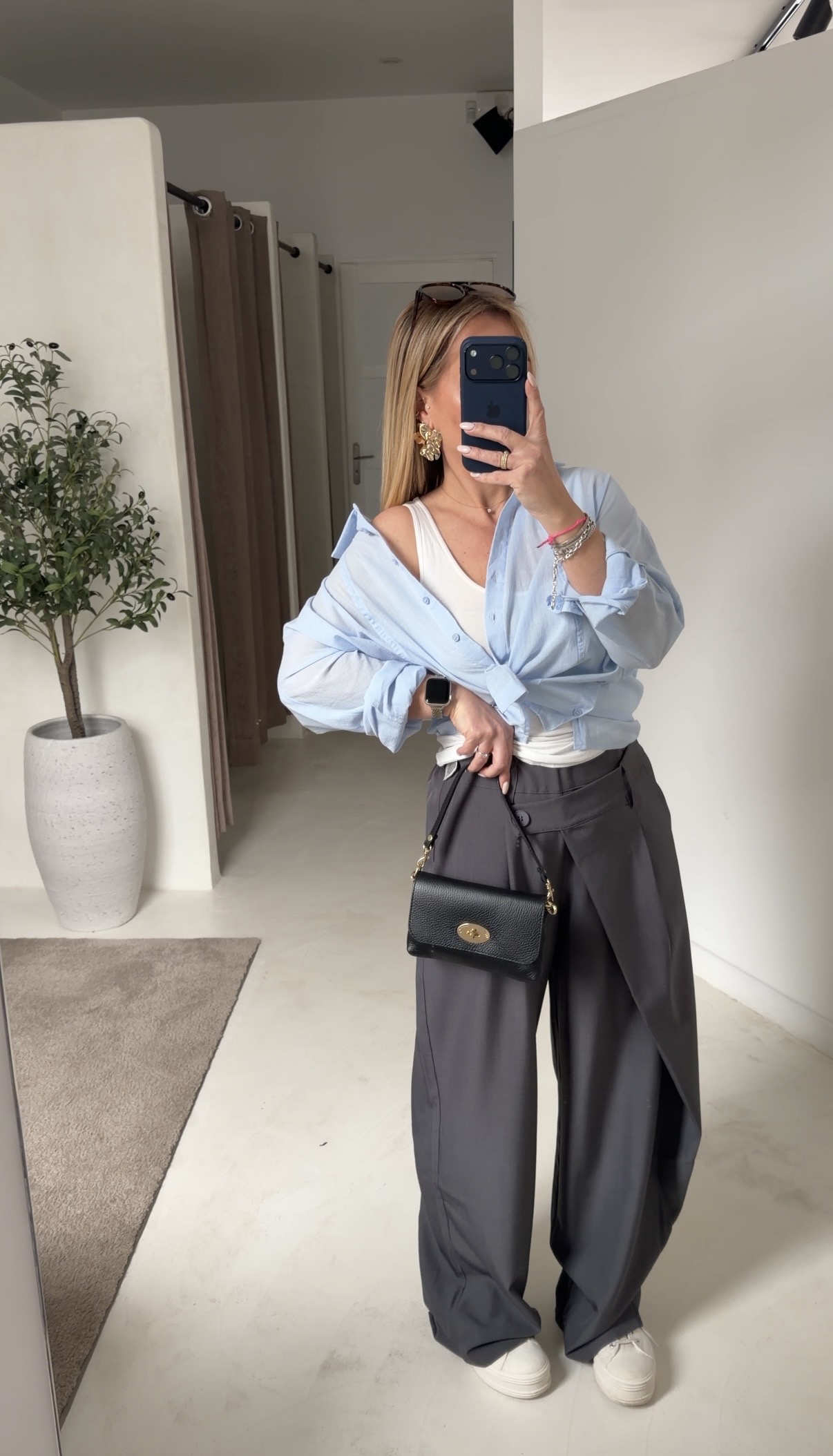 Pantalon large gris asymétrique — vue 2