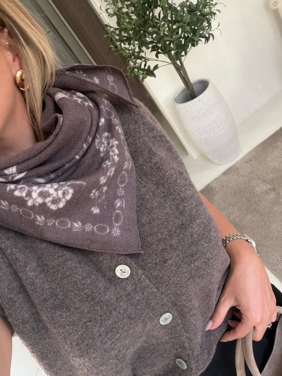 Foulard bandana marron glacé