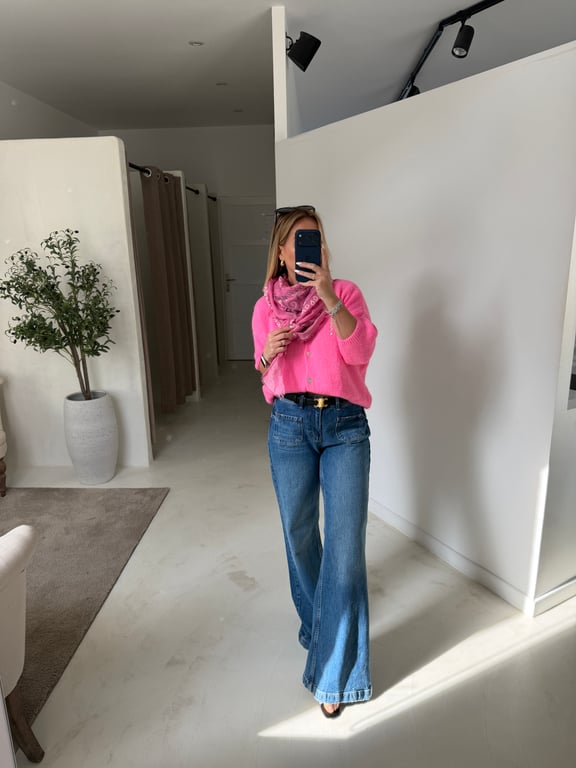 Gilet sans manches rose bonbon