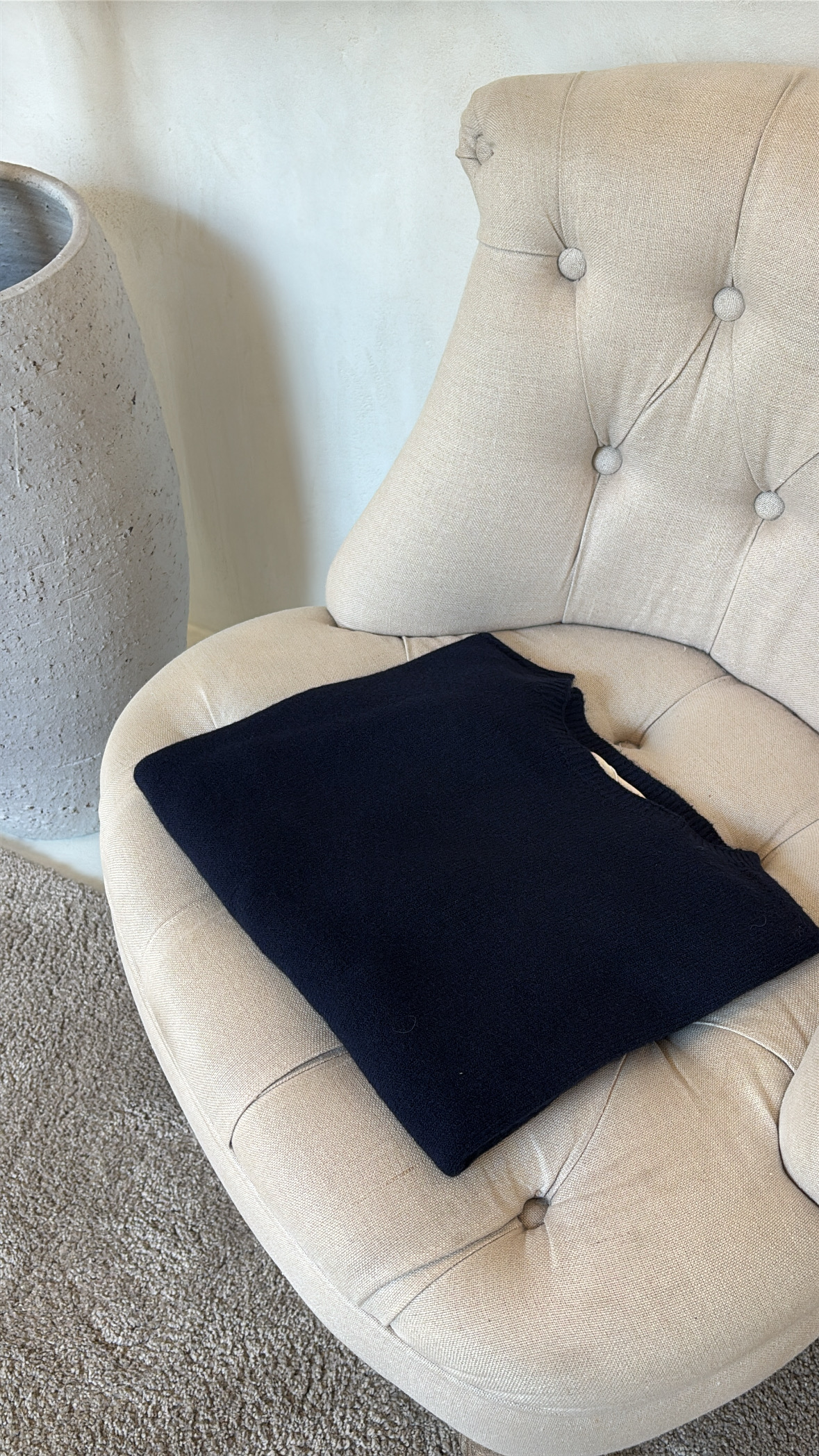 Pull col rond toucher cachemire — vue 3