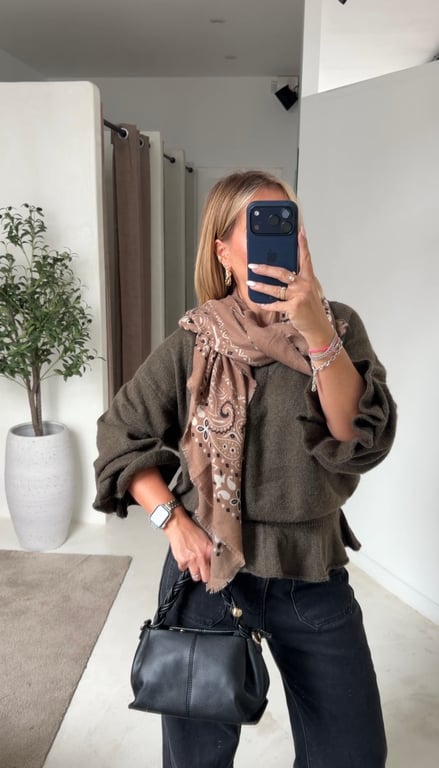 Foulard bandana camel clair