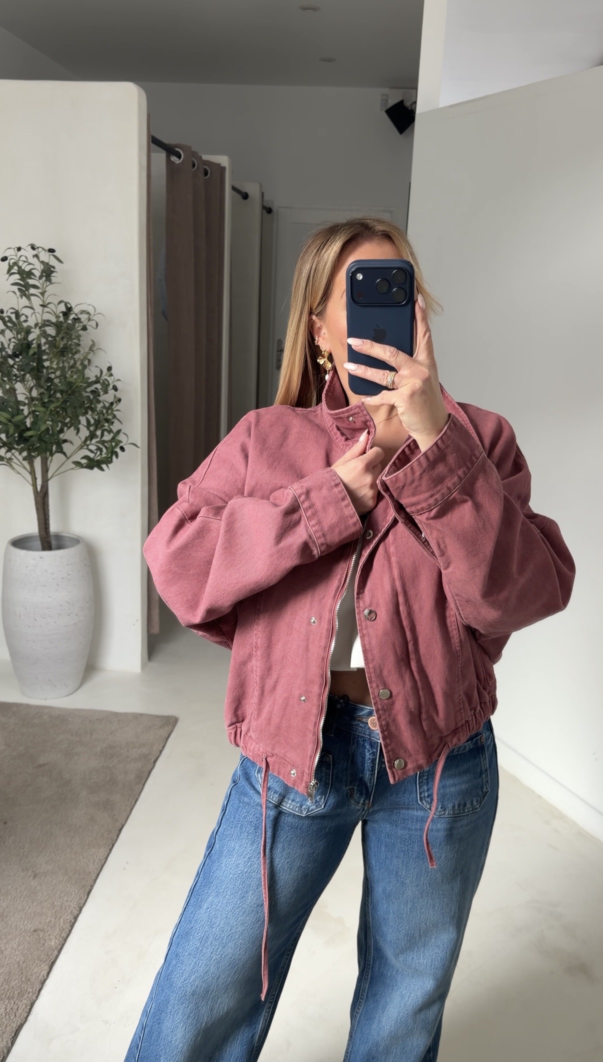 Veste en jean vieux rose — vue 2