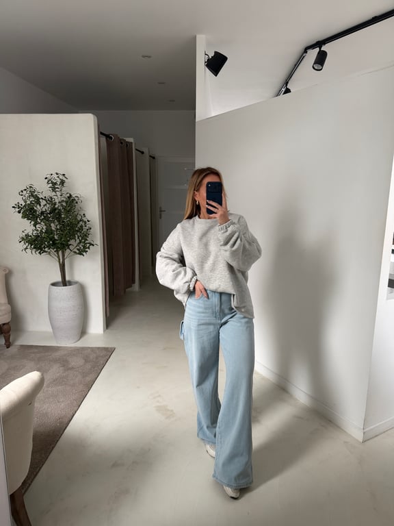 Sweat oversize gris « bestie » - Pulls, gilets & sweats | Sodress