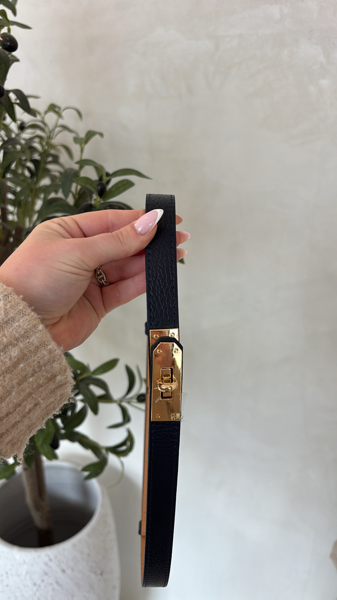 Ceintures en cuir grainé avec fermoir doré — vue 12