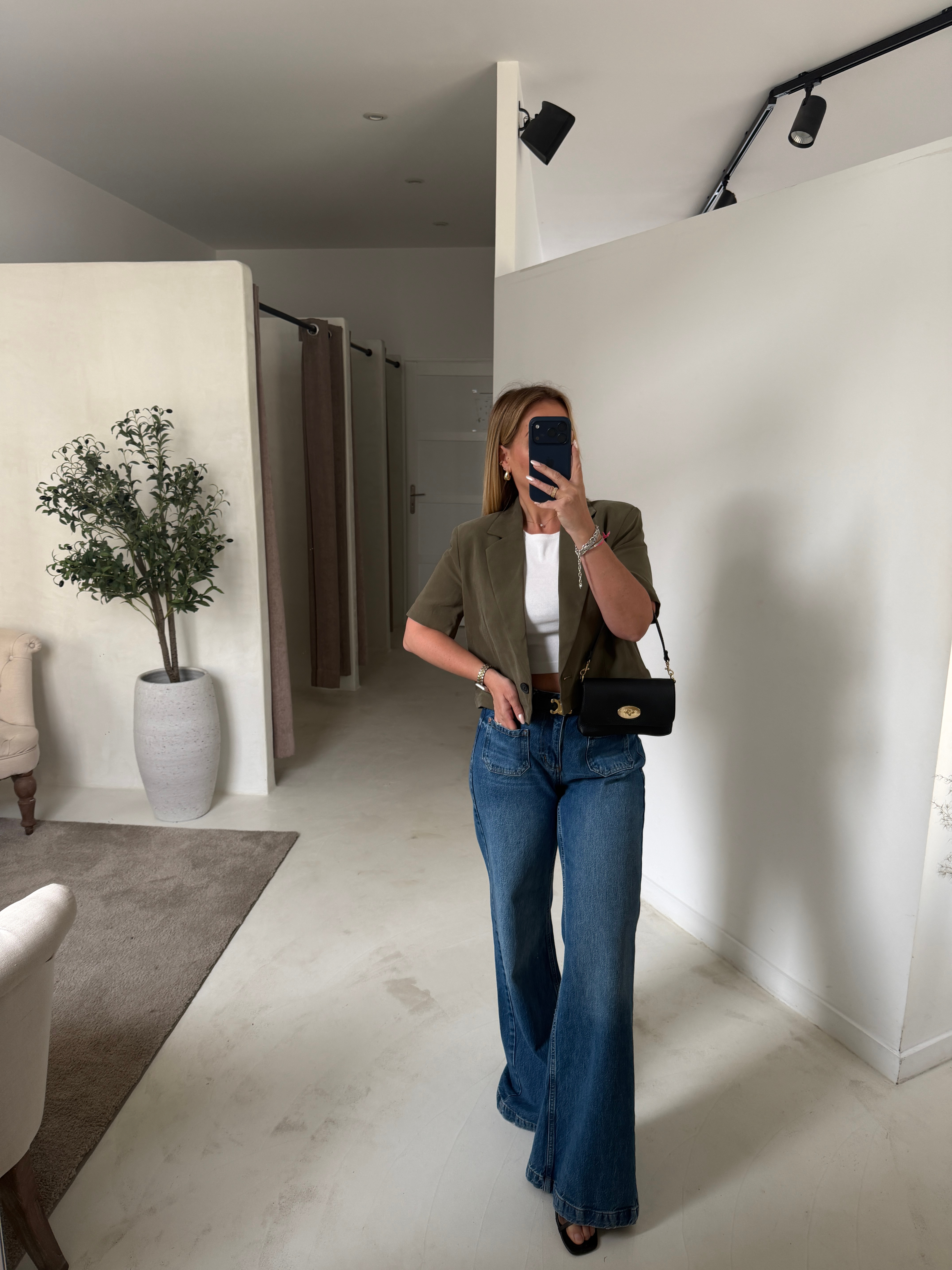 Blazer / Blouse manches courtes kaki — vue 3