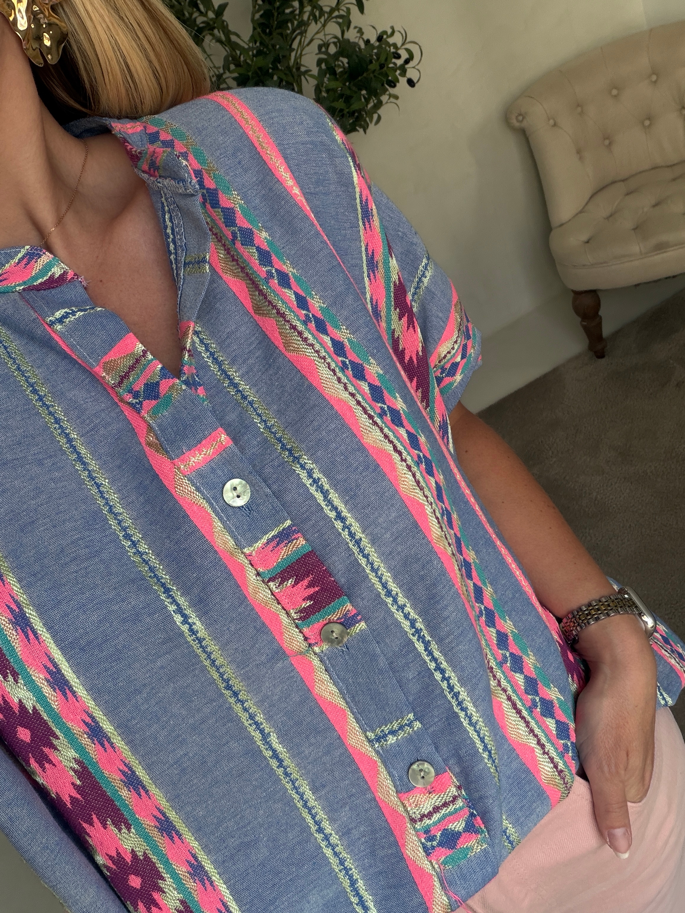 Blouse hippie colorée — vue 2