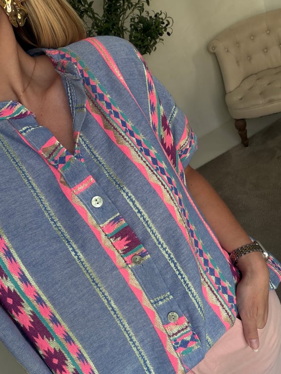 Blouse hippie colorée — vue alternative