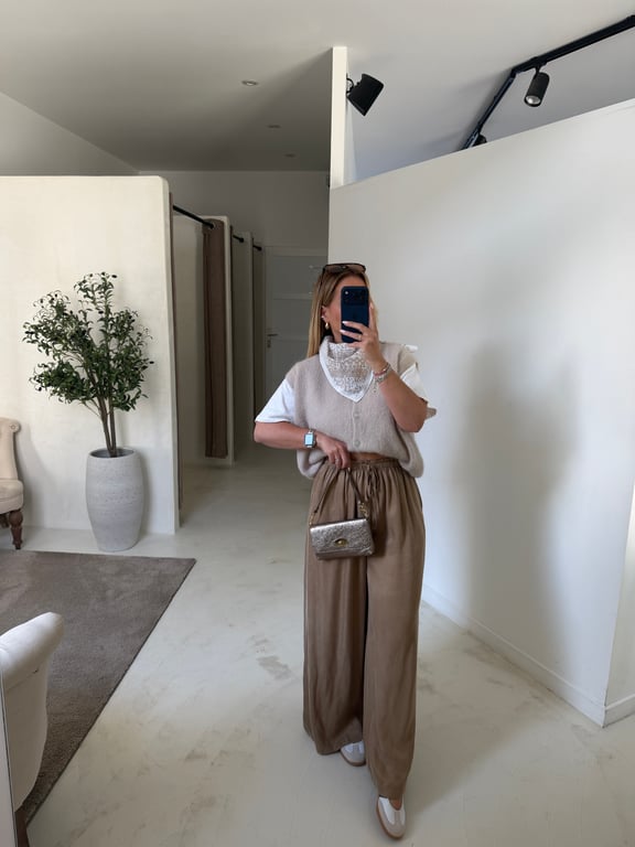 Gilet sans manches beige clair