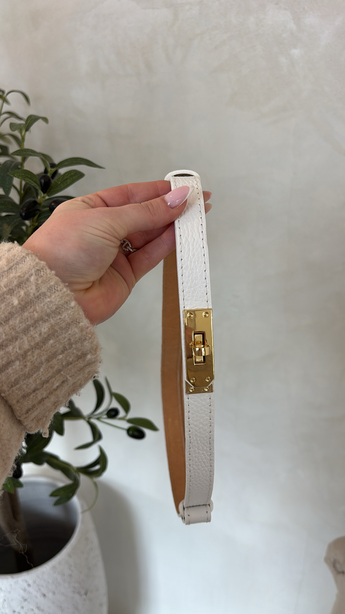 Ceintures en cuir grainé avec fermoir doré — vue 10