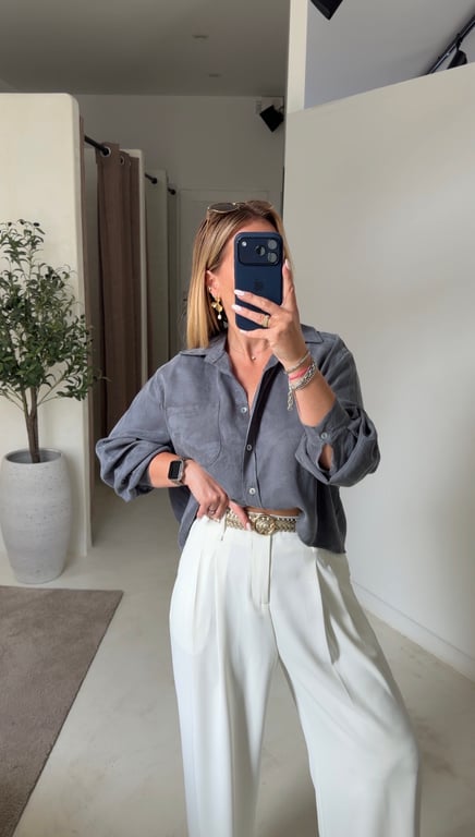 Chemise fluide gris