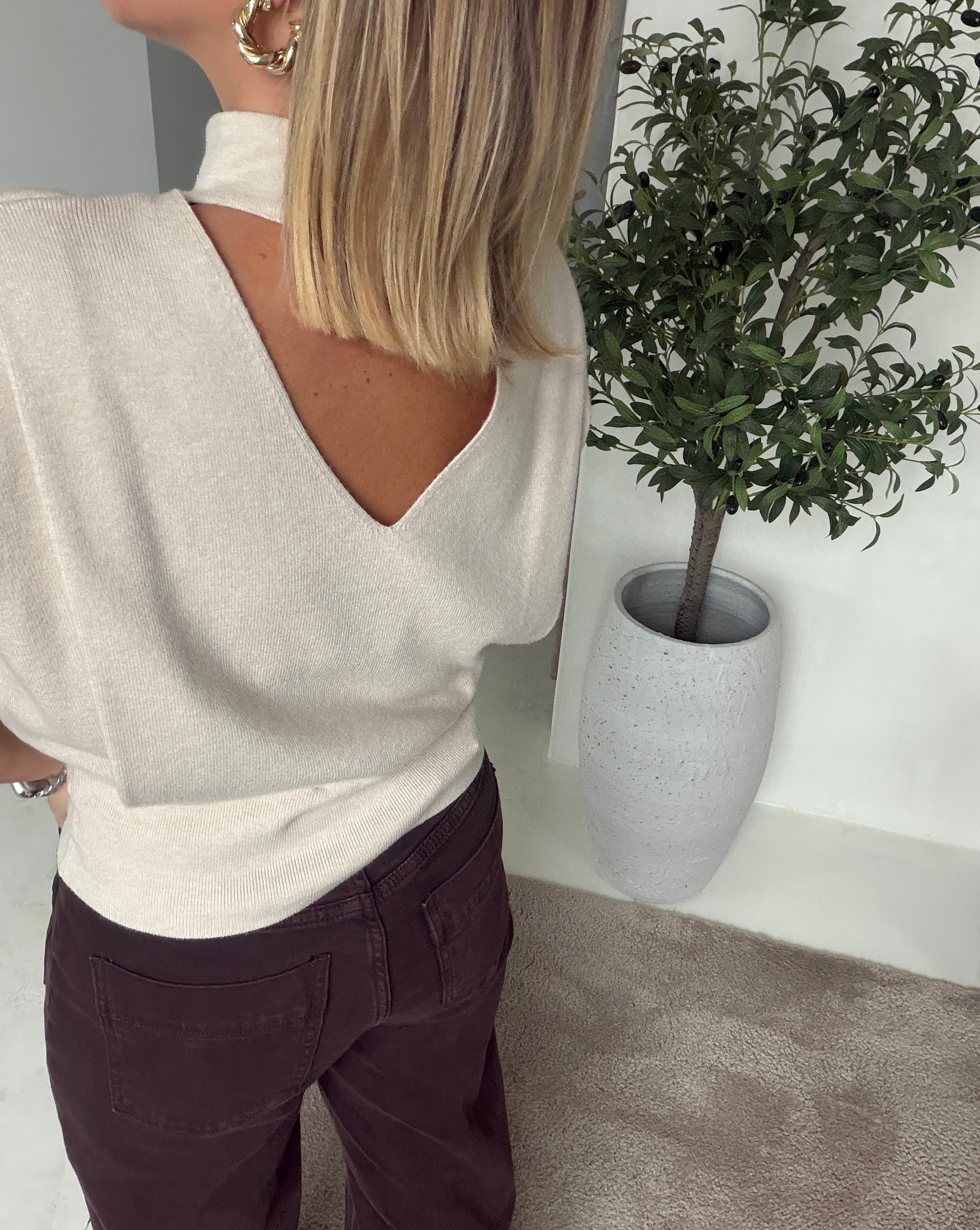 Top court à épaulettes beige — vue 2