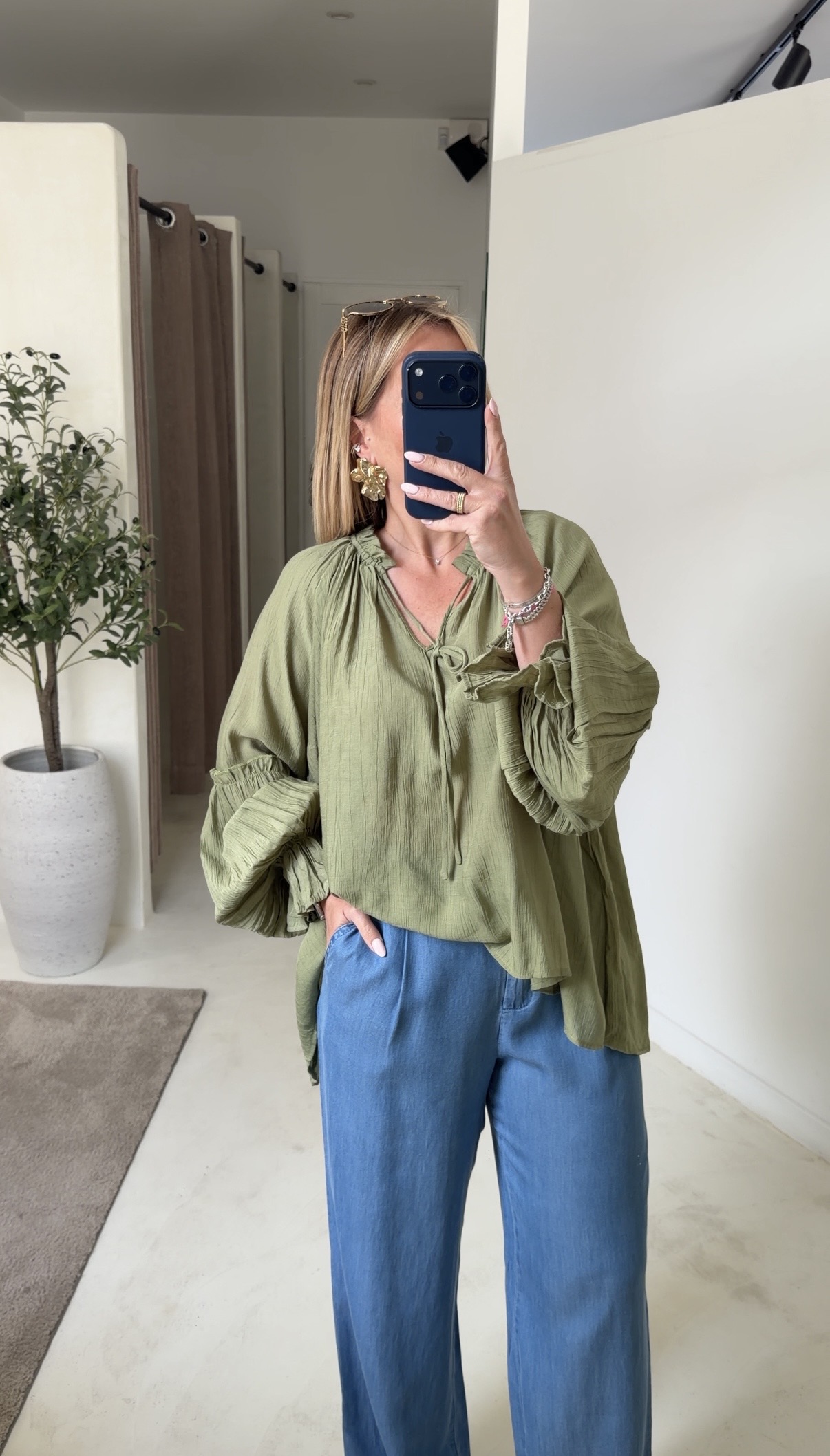 Blouse vert sauge — vue 2