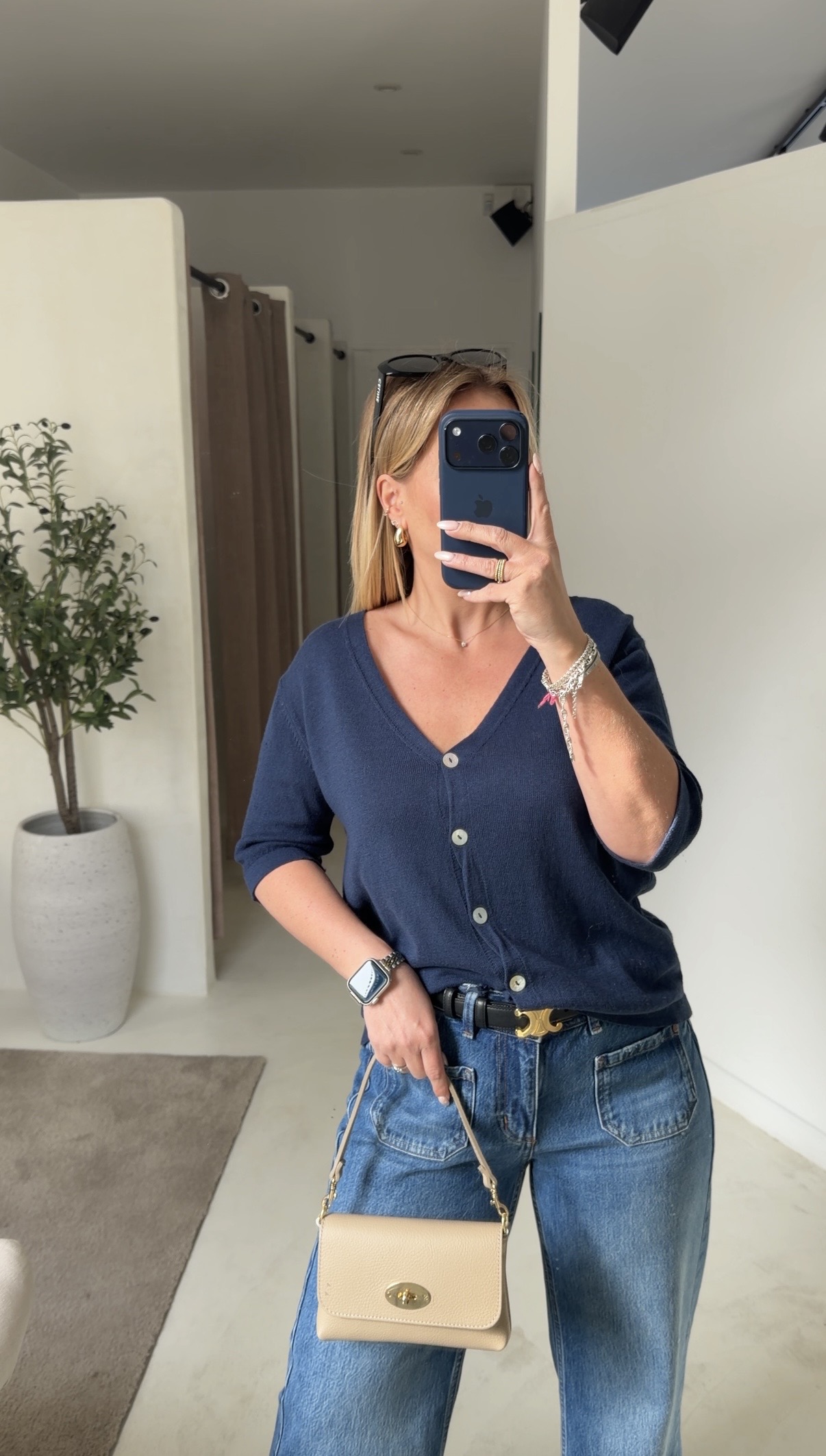 Gilet manches courtes bleu marine