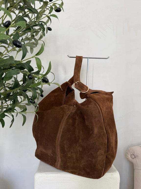 Grand sac en cuir de vachette camel