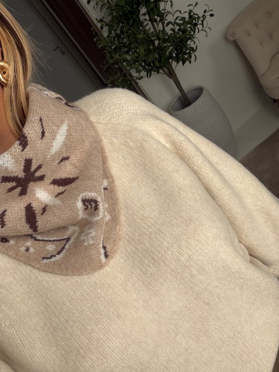 Foulard triangle bandana beige