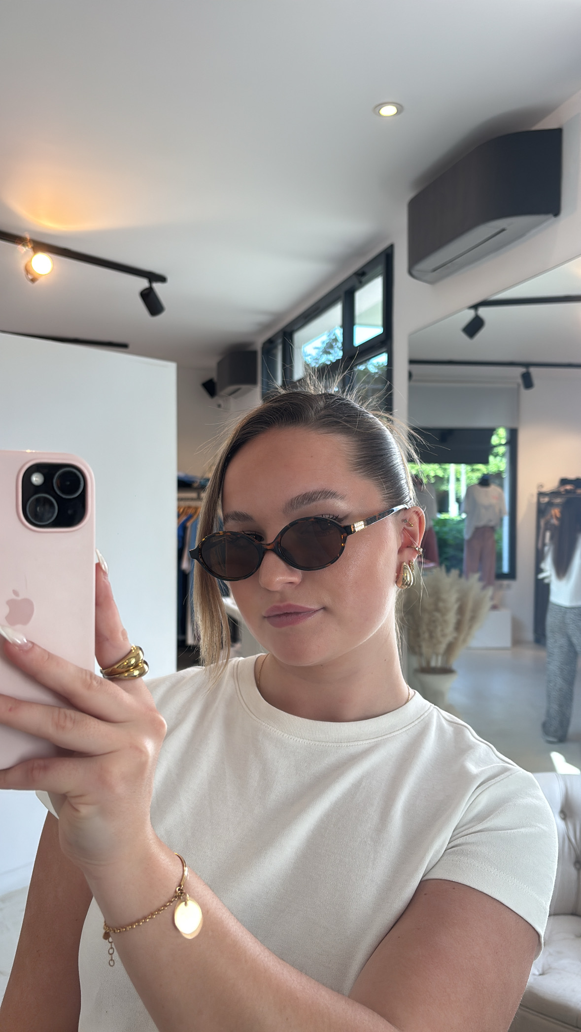 Lunettes de soleil fines léopard & bijoux doré — vue 3