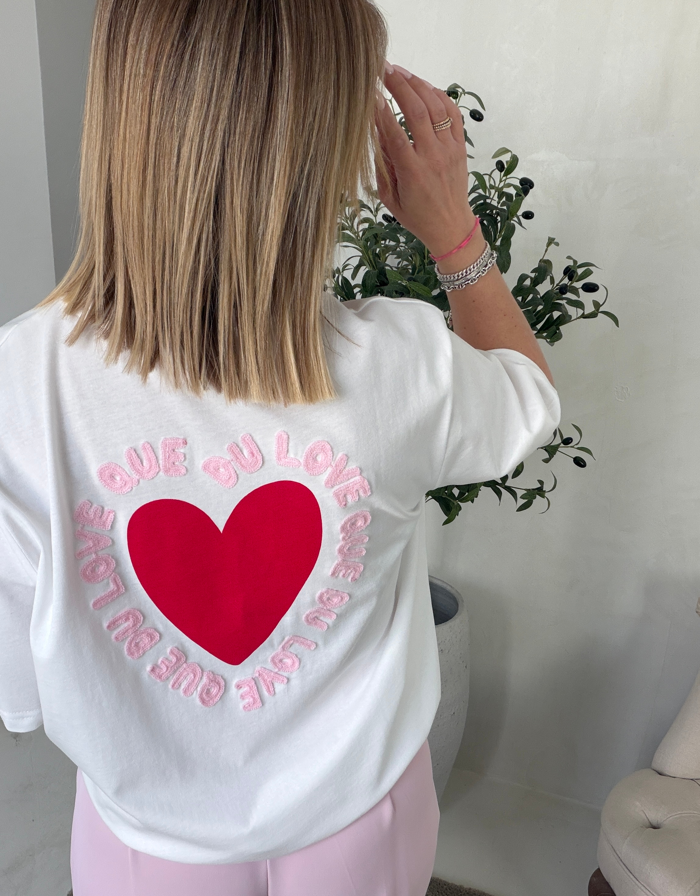 T-shirt blanc « que du love » — vue 2