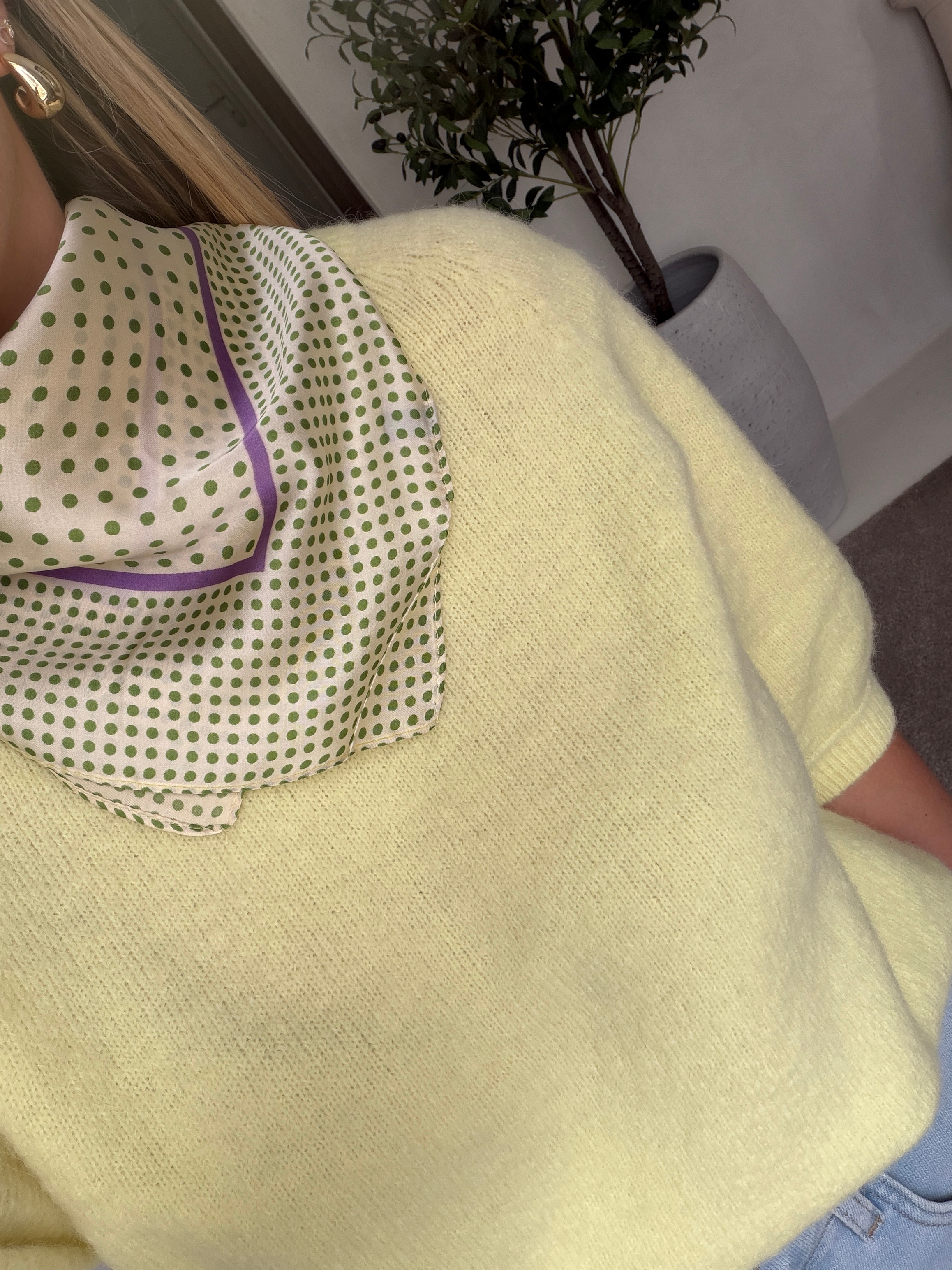 Pull manches courtes jaune — vue alternative
