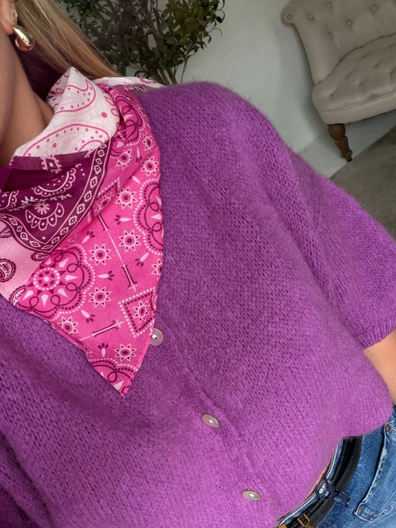Petit foulard bandana tons roses