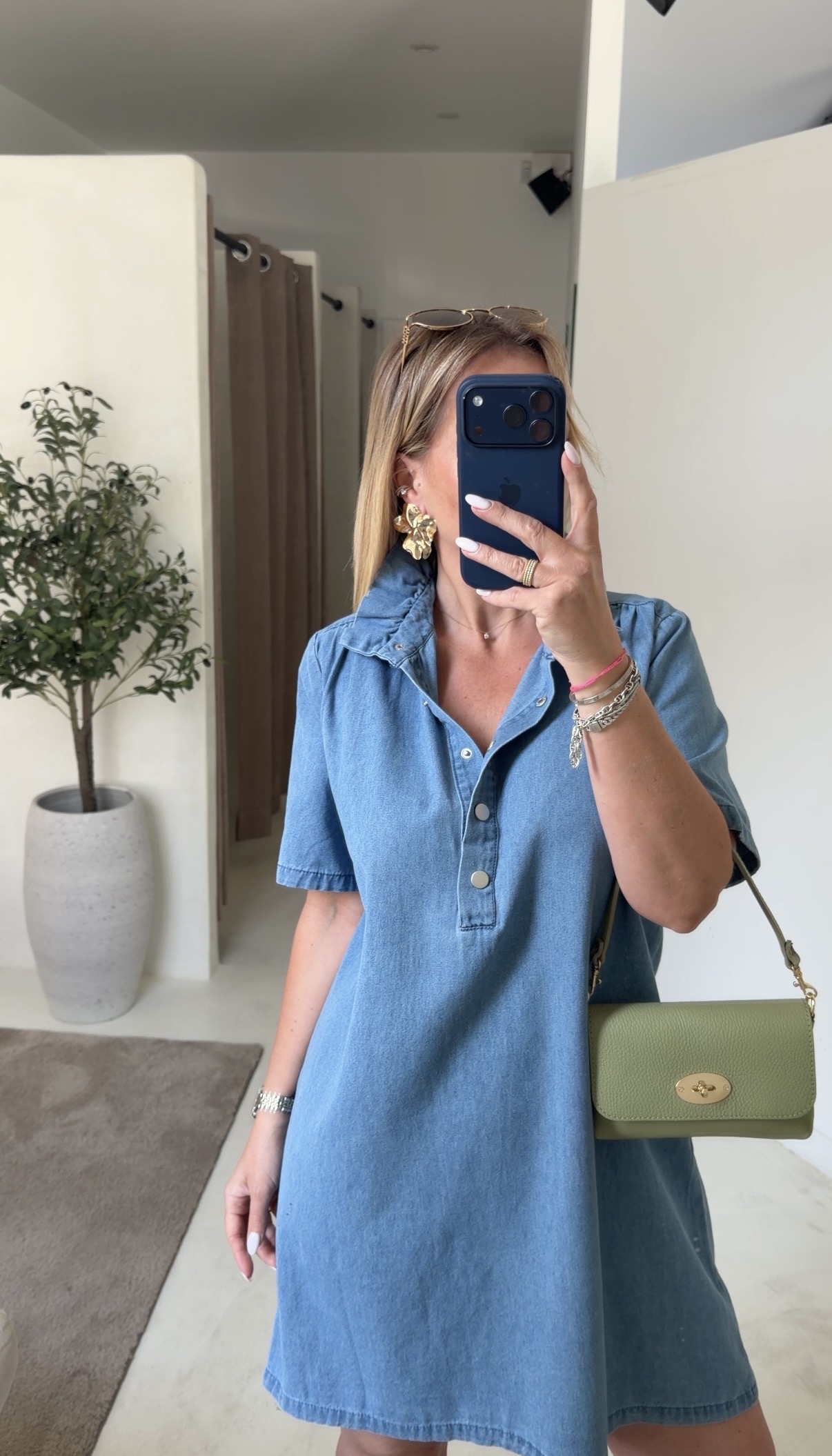 Robe en jean légère col montant — vue 2